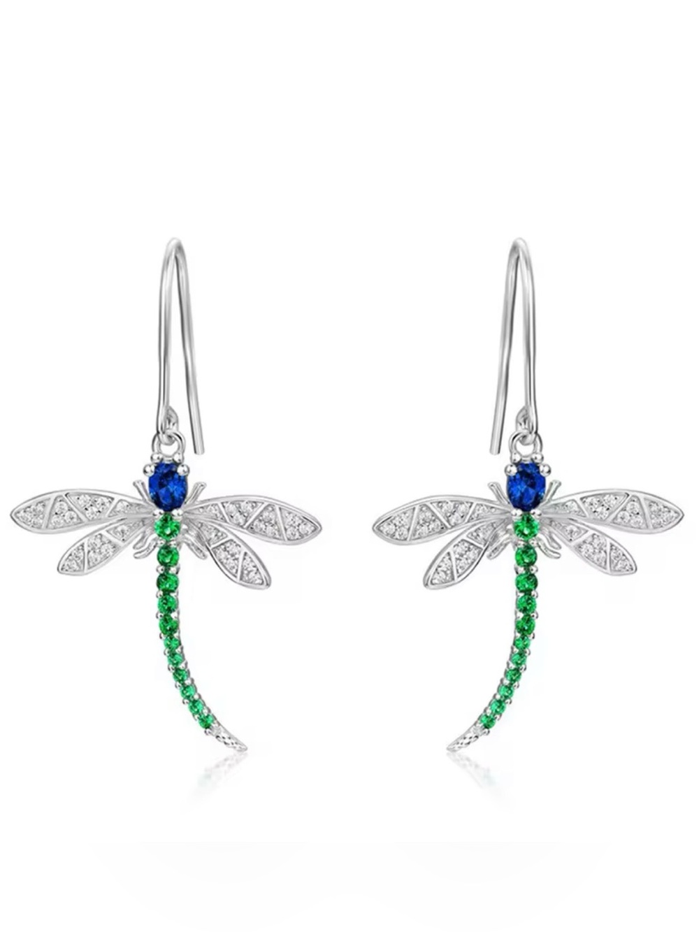 Dragonfly Silver Dangle Earrings